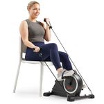 Sunny Health & Fitness Dual Function Under-Desk Bike, Mini Bike for Senior Training, Portable Pedal Exerciser for Home & Office, Magnetic & Free SunnyFit App Bluetooth Connected - SF-B020026SMART