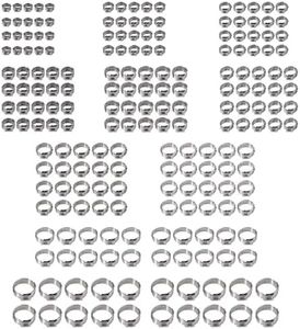 Proster 200pcs Single Ear Stepless Hose Clamps - 304 Stainless Steel Ear Clamps, Hose Clamp Clips, Ear Clamps