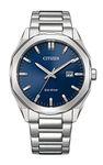 CITIZEN Stainless Steel Analog Blue Dial Men Watch-Bm7600-81L, Silver Band