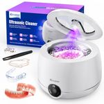 Gisaae Ultrasonic U-V Cleaner for Dentures, 45kHz Ultrasonic Retainer Cleaner Machine, 200ML Ultrasonic Cleaner for All Dental Care Tools, Jewelry, Retainer, Aligner, Mouthguard, Invisalign