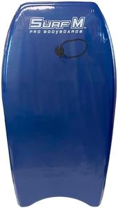 PMU 33 Inch Blue Bodyboard - Lightweight Wrist Leash, Slick Bottom Boards for Beach, Sea & Pool - Surfing Board for Teens & Adults Wave Conditions Pkg/1