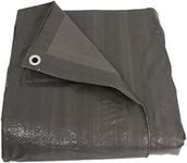 Sunnydaze 30 x 50 Foot Plastic Reversible Heavy-Duty Multipurpose Tarp - Laminated on Both Sides - Dark Gray