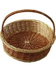 INDIANA CRAFTS Round Full Cane Hamper Packing Deep Basket With Handle Natural finish Multipurpose Handmade Eco Friendly Cane Basket | Gift Packing Basket Size 12 * 12 inches