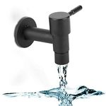 Stainless Steel Black Single Cold Faucet Mop Pool Water Tap Washing Machine Faucet Tap Wall Mounted Balcony Tap(#1)