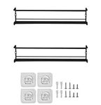 2-Piece Seasoning Spice Rack Organizer Wall-Mounted Cabinet Door Perforated Storage Rack Lazy Kitchen Rack (Black)