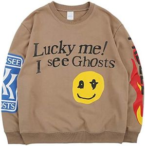 Chainsaw Man Novelty Hoodies Graphic Crewneck Sweatshirt Hip Hop Long Sleeve Vintage Oversized Streetwear for Men Women Teens, 19124 Khaki, X-Large