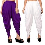 Anti Wrinkle Designer Womens Dhoti Maslene Cotton (30, Purple White)