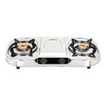 Faber high efficiency 2 Brass Burner gas stove|| Stainless Steel|| ISI Certified gas stove, Manual Ignition, (COOKTOP CRYSTAL 2BB SS) 2 year comprehensive warranty