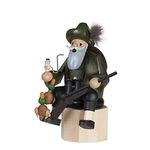 KWO Sitting Duck Hunter Forester German Wood Christmas Incense Smoker Germany