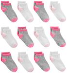 Simple Joys by Carter's Baby Girls' Toddler 12-Pack Socks, Pink/Gray/White, 4T/5T
