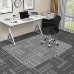 HOMEK Large Office Chair Mat for Carpet, 55" x 35" Clear Computer Desk Chair Mat for Low Pile Carpeted Floors- Easy Glide Plastic Floor Protector Mat for Office Chair On Carpets