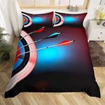 feelingyou Archery Target Pattern Comforter Cover Set for Kids Girls Teens Red Blue Arrow Decor Duvet Cover Microfiber Quilt Cover Decorative 3Pcs Bedding with 2 Pillowcase King (86 inchx90 inch)