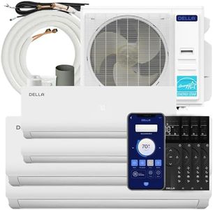 Della 45K BTU ODU Multi Zone Air Conditioner Quad 4 Zone (12K 12K 18K 18K) Mini Split 20 SEER2 208-230V Cools Up to 3100 Sq.Ft, Works with Alexa, Wifi Energy Efficient Pre-Charged Heat Pump Full Set