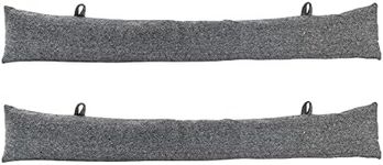 Nicola Spring Draught Excluder - 78.5cm - Grey - Pack of 2 - Herringbone Indoor Decorative Wind Stopper Home Interior Air Strip Wind Seal Window Draft Snake Sound Blocker for Home, Office Doors