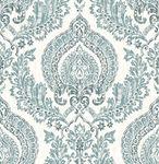 NuWallpaper NU1702 Kensington Damask Peel & Stick Wallpaper, Blue