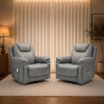 Ziviki 2 Pack Power Recliner Chair with Auto Rocking, Gray