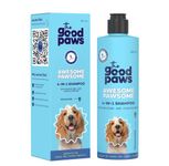 The Good Paws Awesome Pawsome 4 in 1 Dog Shampoo and Conditioner I Moisturizer, Cleanser & Deodorizer | All Natural I For Cocker Spaniel, German Shepherd, Husky | Olive & Wheatgerm Oil | 250 ml x 2