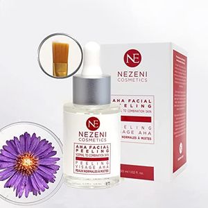 Peeling Chimique Visage 4 ACIDES PUISSANTS : 10% Glycolique, Azélaïque, Lactique, Tartrique | Nettoyage des pores, élimine les points noirs et les boutons | Nezeni Cosmetics - FAIBLE CONSERVATEURS