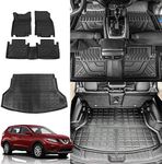 Rongtaod Fit 2014-2020 Nissan Rogue Floor Mats Trunk Mat Cargo Mat Cargo Liner All Weather Trunk Liner 2019 Nissan Rogue Accessories (Trunk Mat+Floor Mats)