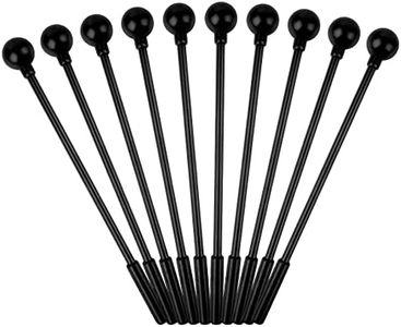 AUEAR, 10 Pack Drumsticks Plastic Handheld Drum Mallet Rod Musical Instrument Black