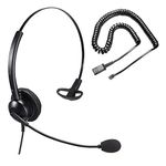 Affordable Single Ear Noise Cancelling Office/Call Centre Headset With U10P Bottom Cable works with Mitel, Nortel, Avaya Digital, Polycom VVX, Shoretel, Aastra + Many More