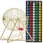 MR CHIPS Professional Bingo Cage Set with Bingo Balls - Fade and Scratch Resistance - Small - New Proprietary Technology - No Glare