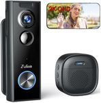 Video Doorbell, Wireless Doorbell Camera with Chime, 2-Way Audio, 2K Video, PIR Motion Detection, Voice Changer, Battery Powered, 2.4Ghz WiFi (No 5Ghz WiFi), Work with Alexa & Google Assistant