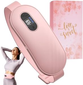 Halohop Electric Heating Pad for Periods Cramp Relief, Portable Periods Cramp Massager with 9 Massage Modes and 9 Levels of Temperature Adjustment, Smart LED Display with Temperature Indication | Back & Belly Heating Pad, Pink