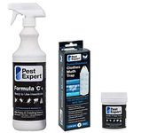 Pest Expert Carpet Moth Killer Spray 1ltr, Super Fumer 11g Carpet Moth Killer Smoke Bomb - Formula 'P Moth Killer and Demi Diamond Pheromone Trap (HSE approved and tested)