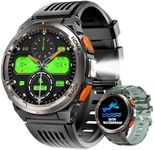 Military Smart Watches for Men 3ATM Waterproof LED Flashlight 1.45’’ HD Rugged Tactical Smartwatch with Compass Altitude Barometer SOS Alarming Fitness Watch for iPhone Android (Answer/Make Call)