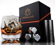 Whisky Glass Gift Set - Unique Luxury Welsh Whiskey Glass Tumbler - UK Design with Cocktail Measure and Cooling Cubes