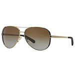 Michael Kors Women's Chelsea 1014T5 59 Sunglasses, Gold/Dark Chocolate Brown/Browngradientpolarized