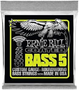 Ernie Ball Bass 5 Slinky Coated Electric Bass Strings - 45-130 Gauge