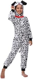 Sincere Party Costume Onesie Dalmati per bambini, realizzato in pile macchiato cane Onesie Dress Up Piccolo(4-6)