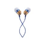 House of Marley Smile Jamaica In-Ear Headphones - Sustainably Crafted, Eco-Friendly, Noise Isolating Wired Earphones, 9.2mm Driver, Tangle-Free Cable, 1 Button Microphone Control - Denim