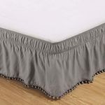 Sxspace Bed Skirt, Hotel, Elastic, Dust, Easy To Fit, Wrinkles, Light-Resistant, Equipped Valance-A (Light Grey, 99 cm x 190 cm)