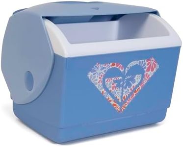 Roxy 10 Quart Cooler Box, Portable Insulated Hard Cooler with Push Button Lid for Beach, Picnic, Travel and Pool, Roxy Floral Blue