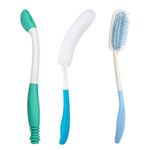Yuehuam Toilet Aids Set for Wiping, Long Handle Butt Wiper, Anti-Slip Curved Handle Bath Body Brush and Curve Hair Brush for Elderly and Disabled People,People Overweight
