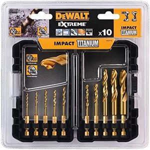 Dewalt Tough Case Titanium Extreme Impact Drill Bit 10-Pieces Set