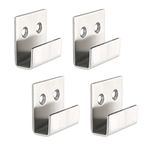 Sayayo Stainless Steel Picture Rail Hooks Picture Hanging Mirror Clips Mirror Fixings Hanging Kits Heavy Duty Ceramic Tile Display Bracket, Brushed Nickel Finish, 4 PCS (10MM Inside Width)