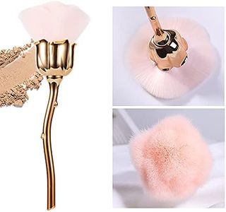 KuAoyoja Nail Art Dust Powder Remover, Pink Rose Soft Brush Acrylic Nail Arts Manicure Dust Cleaner Brush for Nail Trimming Cleaning Makeup Brush Tools (Pink)