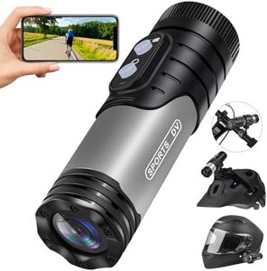 Nisanuki Cámara Deportiva WiFi, 1080P HD Mini Videocámara para Casco, 120° Cámara de Bolsillo de Acción para Bicicleta Moto 7 Horas Bateria