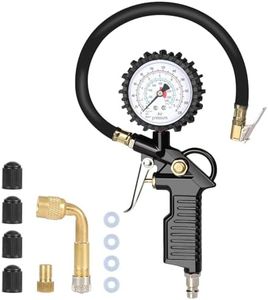 Diealles Shine Manometro Pressione Gomme con Tubo Flessibile per Auto, Moto - 220 PSI / 16 BAR