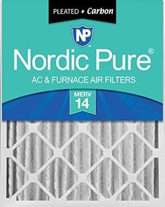 Nordic Pure 20x20x4M14+C-1 MERV 14 Plus Carbon AC Furnace Air Filters, Quantity-1
