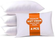 Oliver Bedding Soft Poly Cotton Hotel Pillows 4 Pack, Designed For Ultimate Luxury Sleep Experience with Hypoallergenic and Dust Mite Resistance, Premium Quality Hotel Pillow (4)