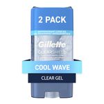 Gillette Antiperspirant Deodorant for Men, Clear Gel with 72 Hr. Sweat Protection, Cool Wave, 216 g Total (Pack of 2)