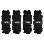 Dock Lines Nylon Rope Dock Lines for Boats Double Braided 4 Pack 15' Boat Accessories Marine 3/8" 1/2" 5/8" Diameter (Black, 15'-5/8")