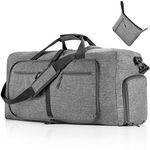 Vomgomfom Travel Duffle Bag for Men, 65L Foldable Travel Duffel Bag with Shoes Compartment Overnight Bag for Men Women Waterproof & Tear Resistant (Gray)