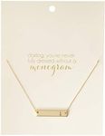 Mud Pie Chelsea Initial Bar Necklace L Bridesmaid Gift, 16", Gold