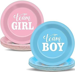 ZOIIWA 48 Pcs Gender Reveal Party Decorations Pink and Blue plates Boy or Girl Party Disposable Paper Plates for Birthday Baby Shower Gender Reveal Party Supplies Decor